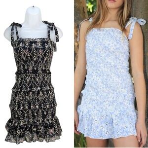 Katie J NYC Black and Blue Floral Kids Dresses